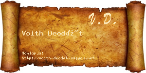 Voith Deodát névjegykártya